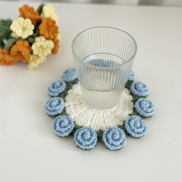 Rose & Lily Coaster - Blue Flowers