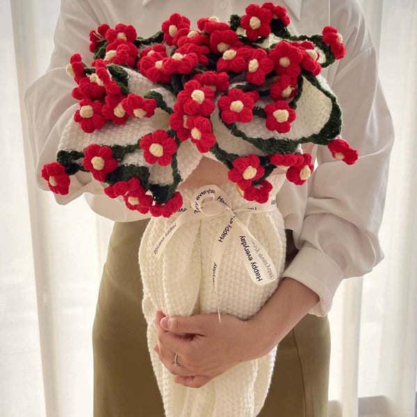 Rose & Lily Bouquet Blanket - Red Daisies