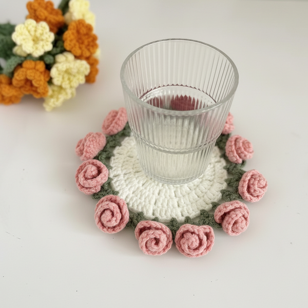 Rose & Lily Coaster - Pink Flowers