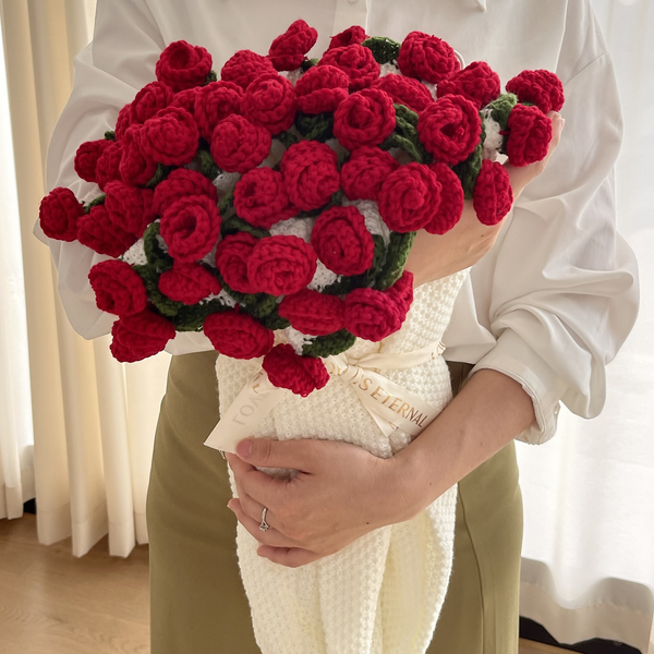 Rose & Lily Bouquet Blanket - Red Roses