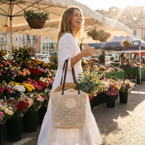 Bloomie Woven Beach Tote